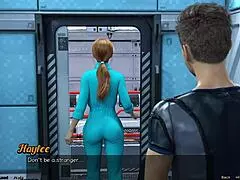 hey, red haired step sister showers in space 7