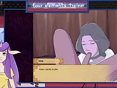 In Avatar, the trainer asks, 'Want a milfy blowjob bonus?' Leading to moaning orgasms with big tits.