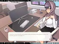 Boss says, 'Tease me with your massive tits in this hentai game'