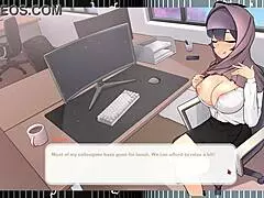 Boss says, 'Tease me with your massive tits in this hentai game'
