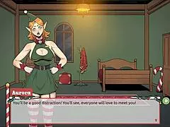 Oh wow, naughty elf seduces sexy santa wife in claus secret xmas hentai game episode one!