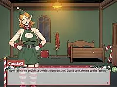 Oh wow, naughty elf seduces sexy santa wife in claus secret xmas hentai game episode one!