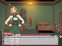 Oh wow, naughty elf seduces sexy santa wife in claus secret xmas hentai game episode one!