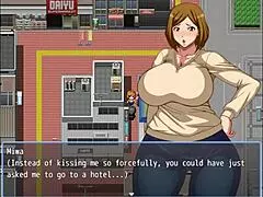 Old guy grabs neighbor's huge ass in hentai game part 3 😏