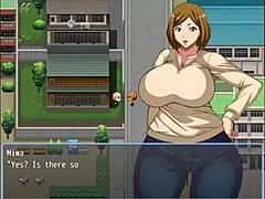Old guy grabs neighbor's huge ass in hentai game part 3 😏