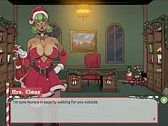 hey, check out claus secret xmas hentai game where mrs santa teases with her underskirt anal plug