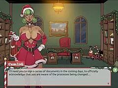 hey, check out claus secret xmas hentai game where mrs santa teases with her underskirt anal plug