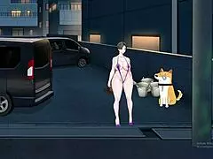 Shameless milf exhibicionista flaunts big tits in wild hentai action.