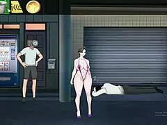 Shameless milf exhibicionista flaunts big tits in wild hentai action.