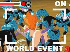 bulma's adventure where mr satan watches his agent miss piiza pizza get gangbanged at the cell games