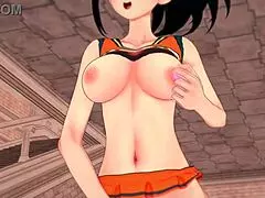 super sexy girl momo yaoyorozu in 3d hentai with big tits and toys