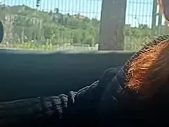 Latina milf fucks in public car