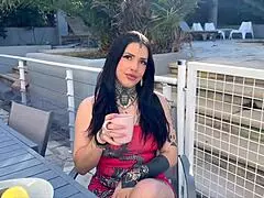 laeticia, a beautiful european woman with strong character and tattoos