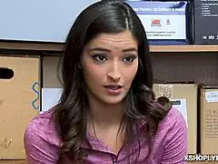 Bold Shoplyfter Emily Willis Gags on a Mouthful of Massive Cock