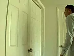 wow, stunning blonde milf in fishnets banging hard on bed!