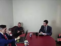 Milf employee sucks cocks in office test