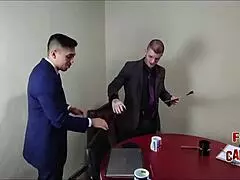 Milf employee sucks cocks in office test