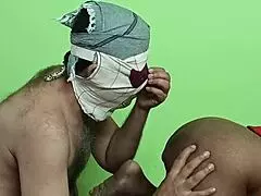 Black Indian housewife sucks big hairy ass