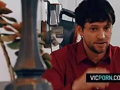 Hot brunette milf preston parker got stuck under the table with no panties takes some rough doggystyle fucking