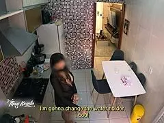 Hot wife Thay Ksada steps out of shower in nightgown. She surprises the delivery man today.