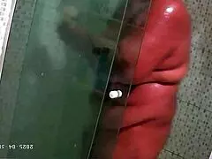 Hidden Camera Catches Naughty Chubby Stepmom Bathing With Big Tits Exposed