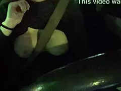 Italian milf Artemisia Love flashing big boobs while driving around town.