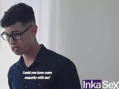 Cheating on boyfriend with big dick trainer while he reads newspaper 😏