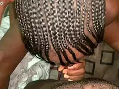 Black stud drills tight pussy in bedroom scene.