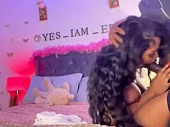 ebony milf gets facefucked by huge dick at home