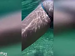 multiple creampie underwater with cum dripping inside