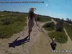 I'm thrilled flashing naked under my see-through dress outdoors