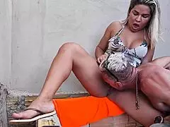 vagninho and luna oliveira risk outdoor construction fuck, filling blonde ass with cum 😈