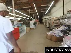 In a florida mall, a beautiful latina amateur meets her black lover for some fun