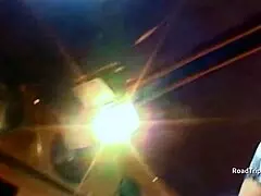 Redhead milfs Wendy Taylor and Daisy Rock get wild in car with ripped clothes. British amateurs rock stockings and toys.