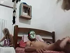 why are you sucking that sinister masked guy, you milf bitch?