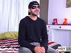 milf pegs guy with strapon, fucks his ass, he eats his own cum