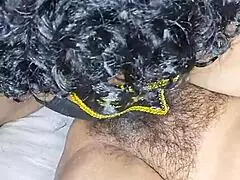 Licking that hot desi Indian bhabhi’s hairy pussy now!