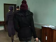 sexy milf licks cute petite babes, fingering big tits in stockings.