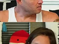 caught in a surprising moment with an older woman.