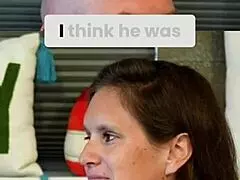 caught in a surprising moment with an older woman.