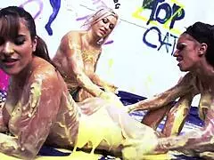 wild sapphic threesome party with valery summer and kerry louise tonguing milf pussy 😜