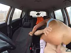 busty milf turns driving lesson into steamy public banging