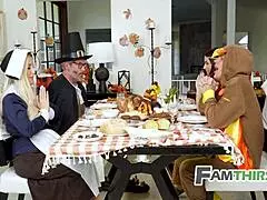 Thanksgiving turned wild with a family squirt fest during a steamy 4some.