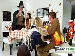 Thanksgiving turned wild with a family squirt fest during a steamy 4some.