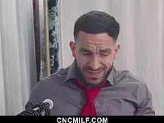 why does the boss make the new assistant get on her knees for a hardcore threesome with the milf?