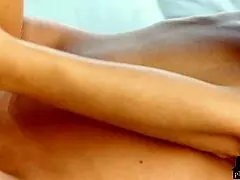 Petite Milf Amber Sym Strips for Solo Action with Big Natural Tits! Wow!