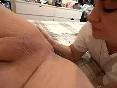 Rimjob intenso POV y mamada de milf, boca llena de semen