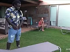 milf kacy sucks black poolboy's cock deepthroat interracial