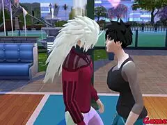 Hinata and friends play a daring game with Madara. Videl loses clothes and gets covered in cum!