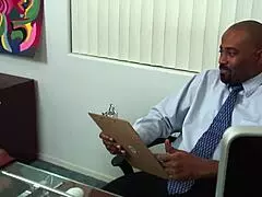 Blonde milf craves that big black cock for the job.